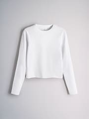 The Set 4 Pack Long Sleeve Cropped T-Shirts Burgundy Red/Navy Blue/Pink/White - Image 9 of 11