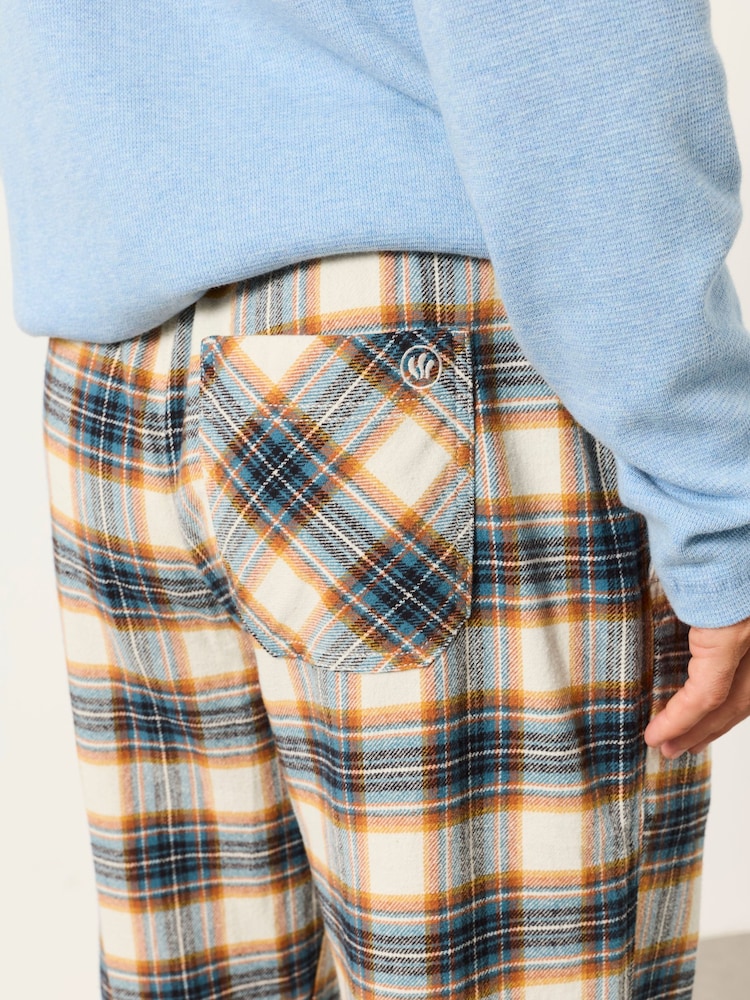 FatFace Milton Natural Check Pyjama Bottom - Image 2 of 4 FatFace Milton Natural Check Pyjama Bottom - Image 2 of 4