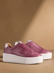 Russell & Bromley Mauve Purple Park Up Laceless Flatform Trainers - Image 1 of 7