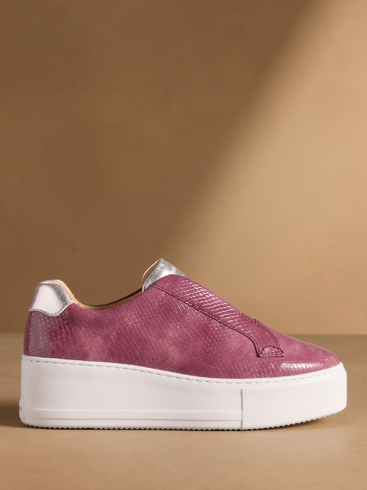 Russell & Bromley Mauve Purple Park Up Laceless Flatform Trainers - Image 2 of 7