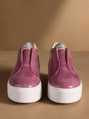 Russell & Bromley Mauve Purple Park Up Laceless Flatform Trainers - Image 3 of 7