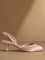 Russell & Bromley Blush Pink Kingsley Mid Peep Toe Heeled Sandals - Image 2 of 7