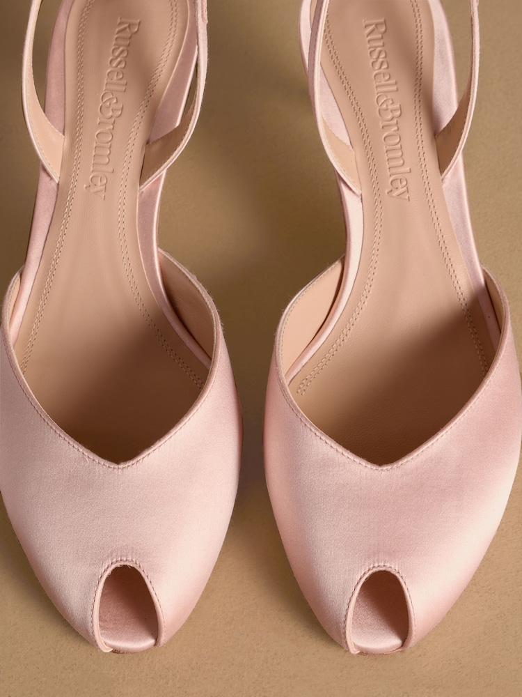 Russell & Bromley Blush Pink Kingsley Mid Peep Toe Heeled Sandals - Image 7 of 7 Russell & Bromley Blush Pink Kingsley Mid Peep Toe Heeled Sandals - Image 7 of 7