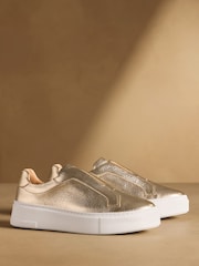 Russell & Bromley Gold Park Mid Flatform Laceless Trainers - Image 1 of 7