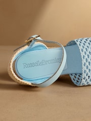 Russell & Bromley Blue Hale Weave Crochet Espadrille Wedges - Image 5 of 7
