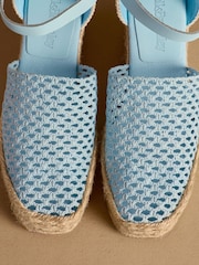 Russell & Bromley Blue Hale Weave Crochet Espadrille Wedges - Image 7 of 7