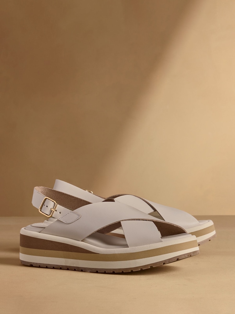 Russell & Bromley Neutral Blakelow Flatform Sandals - Image 1 of 7