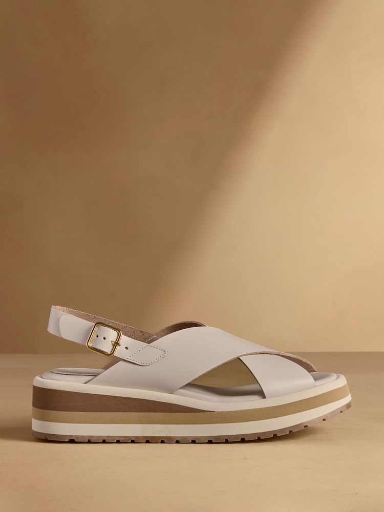 Russell & Bromley Neutral Blakelow Flatform Sandals - Image 2 of 7