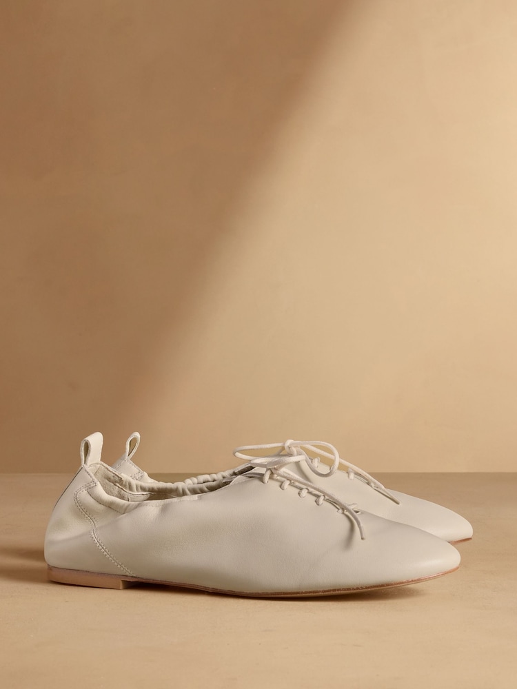 Russell & Bromley Oatmeal Tabley Lace Up Shoes - Image 1 of 7