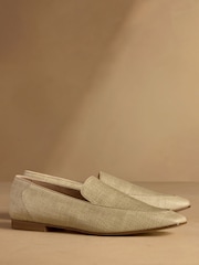 Russell & Bromley Neutral Carden Chisel Toe Loafers - Image 1 of 7