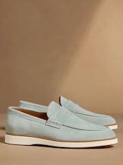 Russell & Bromley Light Blue Benny Loafers - Image 1 of 7