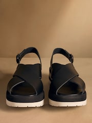Russell & Bromley Black Blakelow Flatform Sandals - Image 3 of 7
