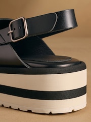 Russell & Bromley Black Blakelow Flatform Sandals - Image 6 of 7