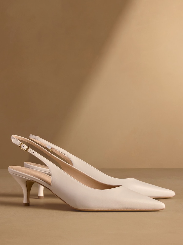 Russell & Bromley Oatmeal Hillcliffe Slingback Mid Court Shoes - Image 1 of 7 Russell & Bromley Oatmeal Hillcliffe Slingback Mid Court Shoes - Image 1 of 7