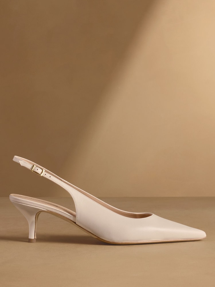 Russell & Bromley Oatmeal Hillcliffe Slingback Mid Court Shoes - Image 2 of 7 Russell & Bromley Oatmeal Hillcliffe Slingback Mid Court Shoes - Image 2 of 7
