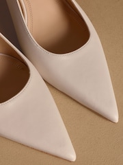 Russell & Bromley Oatmeal Hillcliffe Slingback Mid Court Shoes - Image 4 of 7