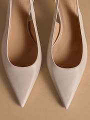 Russell & Bromley Oatmeal Hillcliffe Slingback Mid Court Shoes - Image 7 of 7