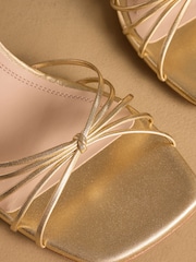 Russell & Bromley Gold Superstow Mid Strappy Heeled Sandals - Image 4 of 7