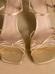Russell & Bromley Gold Superstow Mid Strappy Heeled Sandals - Image 7 of 7