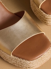 Russell & Bromley Gold Satley Espadrille Heeled Sandals - Image 6 of 7