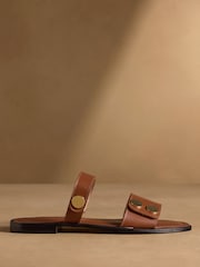 Russell & Bromley Tan Brown Newby Hardware Sandals - Image 2 of 7
