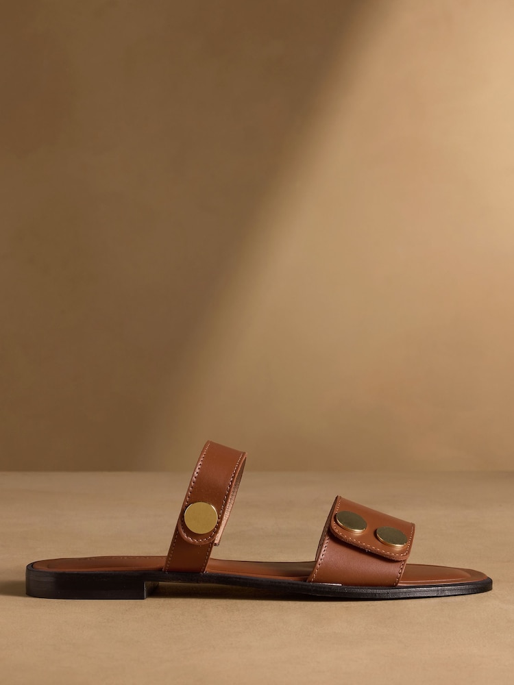 Russell & Bromley Tan Brown Newby Hardware Sandals - Image 2 of 7