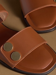 Russell & Bromley Tan Brown Newby Hardware Sandals - Image 4 of 7
