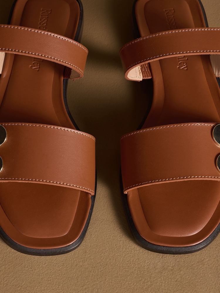 Russell & Bromley Tan Brown Newby Hardware Sandals - Image 7 of 7