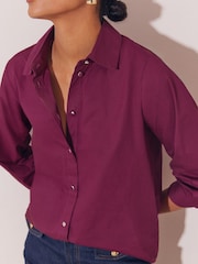 Lipsy Burgundy Red Poplin Shirt - Image 2 of 4