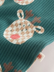 Green Reindeer Christmas Two Way Zip Sleepsuit (0mths-3yrs) - Image 10 of 10
