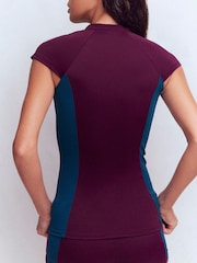 Boden Purple Cap Sleeve Rash Vest - Image 3 of 6