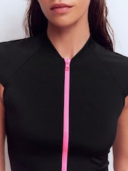 Boden Black Cap Sleeve Rash Vest - Image 2 of 7