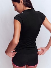 Boden Black Cap Sleeve Rash Vest - Image 3 of 7