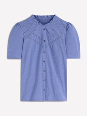 Boden Blue Bea Short Sleeve Shirt - Image 5 of 5
