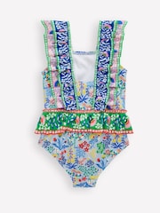 Boden Blue Frill Peplum Swimsuit - Image 2 of 3