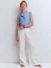 Boden Blue Isabel Sleeveless Linen Top - Image 4 of 6