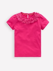Boden Pink Flower Trim T-Shirt - Image 1 of 3