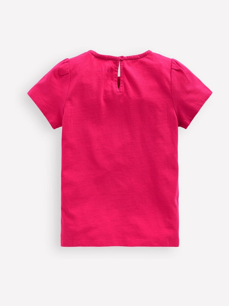Boden Pink Flower Trim T-Shirt - Image 2 of 3 Boden Pink Flower Trim T-Shirt - Image 2 of 3