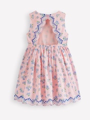 Boden Pink Broderie Back Detail Dress - Image 2 of 3
