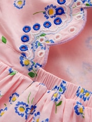 Boden Pink Broderie Back Detail Dress - Image 3 of 3