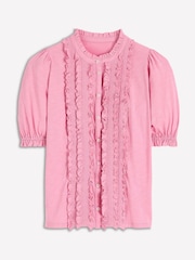 Boden Pink Eda Ruffle Front Shirt - Image 6 of 6