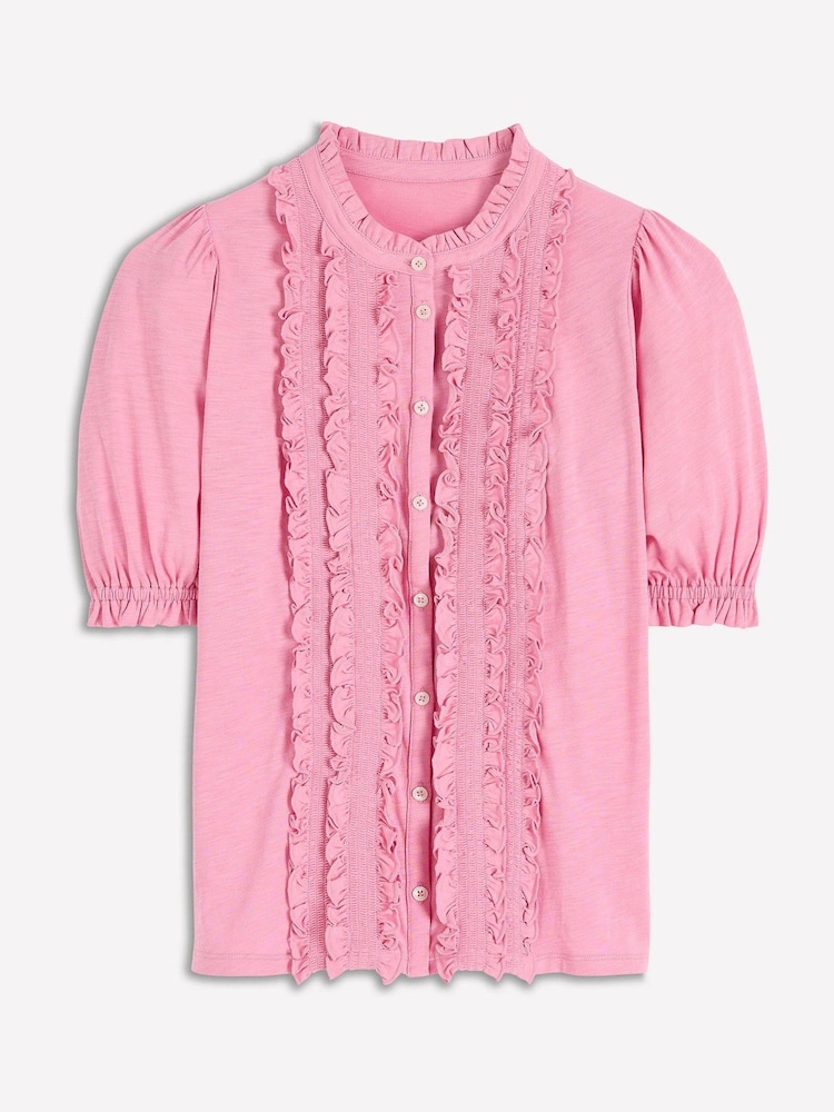 Boden Pink Eda Ruffle Front Shirt - Image 6 of 6
