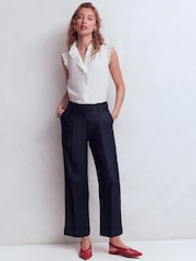 Boden Blue Bloomsbury Linen Trousers - Image 1 of 6