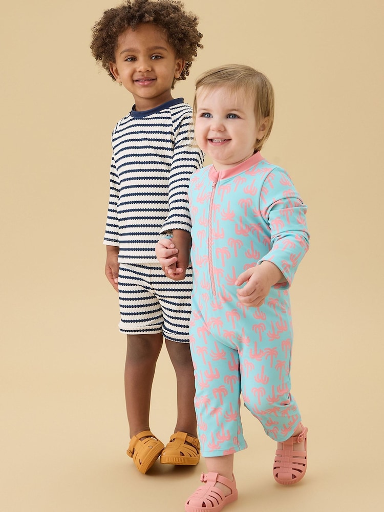 ブルー - KIDLY by MORI Front Zip Sunsafe Swimsuit - 画像 1 / 6 ブルー - KIDLY by MORI Front Zip Sunsafe Swimsuit - 画像 1 / 6