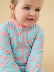 ブルー - KIDLY by MORI Front Zip Sunsafe Swimsuit - 画像 2 / 6