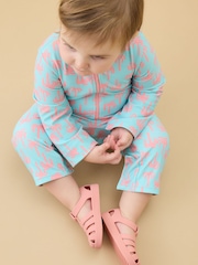 ブルー - KIDLY by MORI Front Zip Sunsafe Swimsuit - 画像 3 / 6