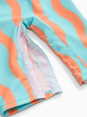 ターコイズ オレンジ - KIDLY by MORI フロントジップ UVカット 水着 - 画像 4 / 4