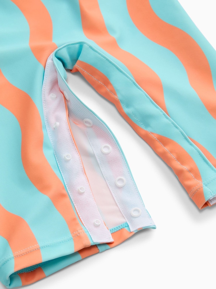 ターコイズ オレンジ - KIDLY by MORI フロントジップ UVカット 水着 - 画像 4 / 4 ターコイズ オレンジ - KIDLY by MORI フロントジップ UVカット 水着 - 画像 4 / 4