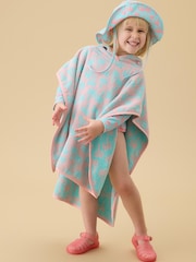 KIDLY by MORI Blue Soft Towelling Hooded Reversible Poncho - Image 1 of 5