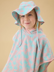 KIDLY by MORI Blue Soft Towelling Hooded Reversible Poncho - Image 2 of 5